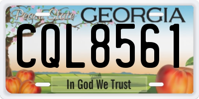 GA license plate CQL8561