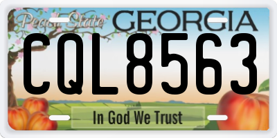 GA license plate CQL8563