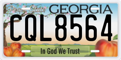 GA license plate CQL8564