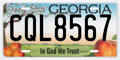 GA license plate CQL8567