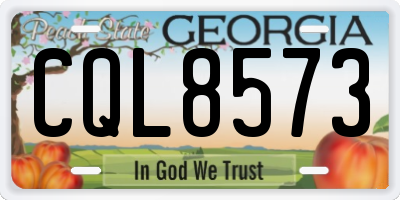 GA license plate CQL8573