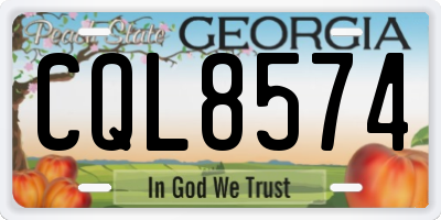 GA license plate CQL8574