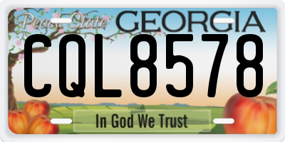 GA license plate CQL8578