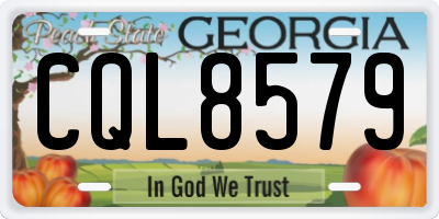 GA license plate CQL8579