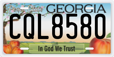 GA license plate CQL8580