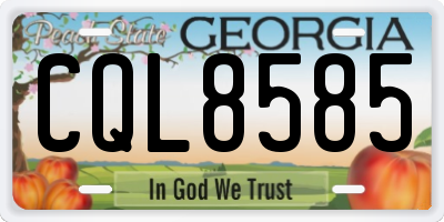 GA license plate CQL8585