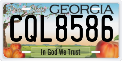 GA license plate CQL8586