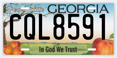 GA license plate CQL8591