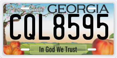 GA license plate CQL8595