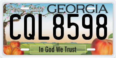 GA license plate CQL8598
