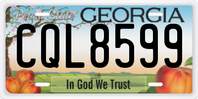 GA license plate CQL8599