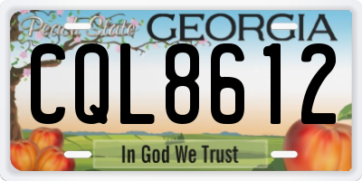GA license plate CQL8612
