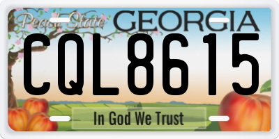 GA license plate CQL8615