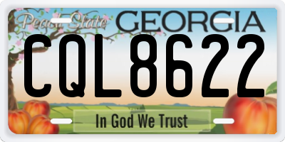 GA license plate CQL8622