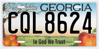GA license plate CQL8624