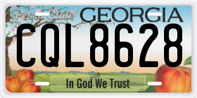 GA license plate CQL8628