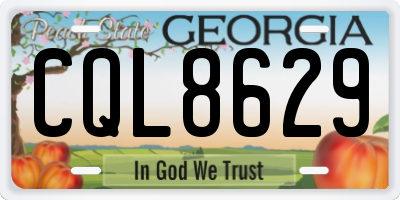 GA license plate CQL8629