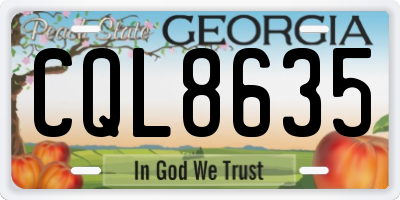 GA license plate CQL8635