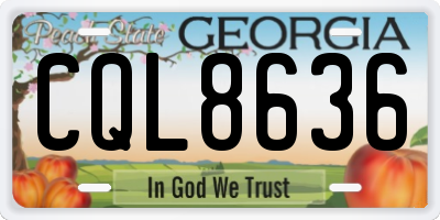 GA license plate CQL8636