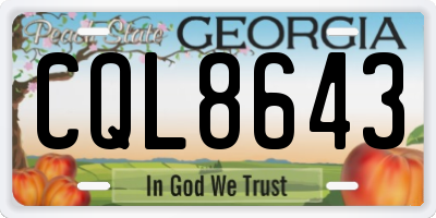 GA license plate CQL8643
