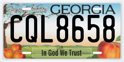 GA license plate CQL8658