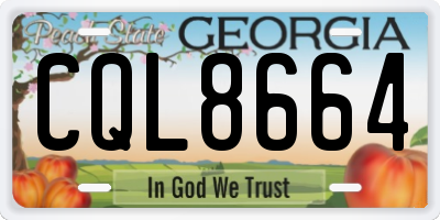 GA license plate CQL8664