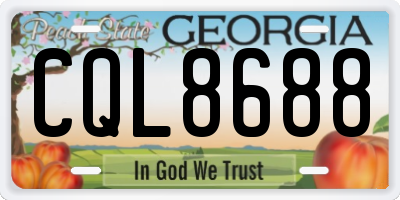 GA license plate CQL8688