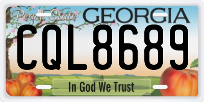 GA license plate CQL8689
