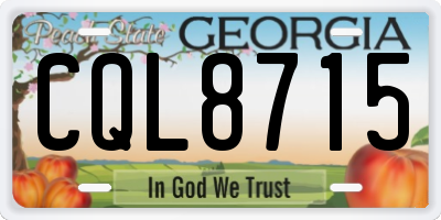 GA license plate CQL8715