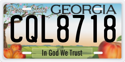 GA license plate CQL8718