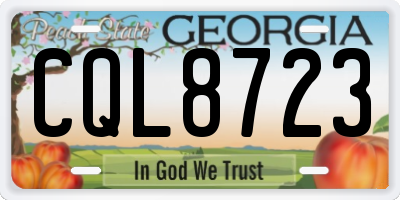 GA license plate CQL8723