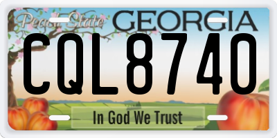 GA license plate CQL8740