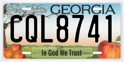 GA license plate CQL8741