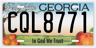 GA license plate CQL8771