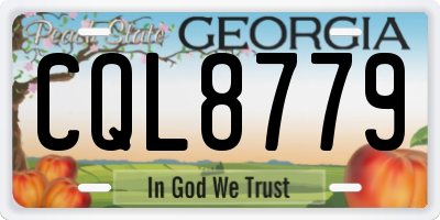 GA license plate CQL8779