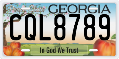 GA license plate CQL8789