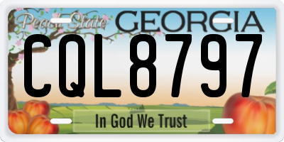 GA license plate CQL8797