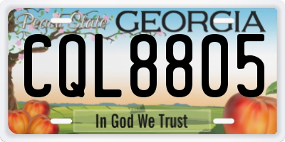GA license plate CQL8805