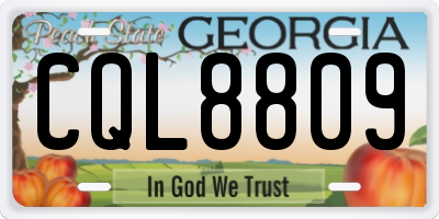 GA license plate CQL8809