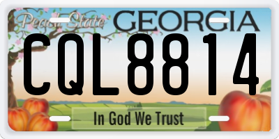 GA license plate CQL8814