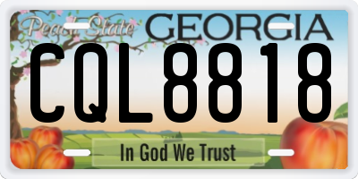 GA license plate CQL8818