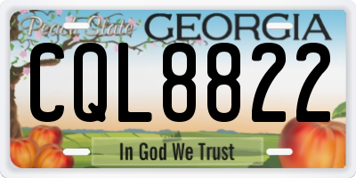 GA license plate CQL8822