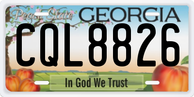 GA license plate CQL8826