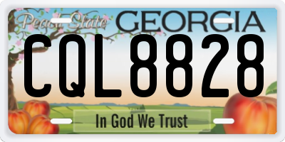 GA license plate CQL8828