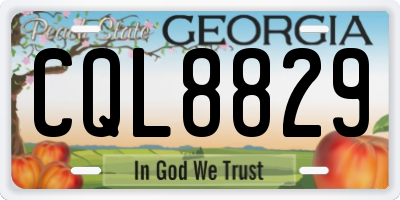 GA license plate CQL8829