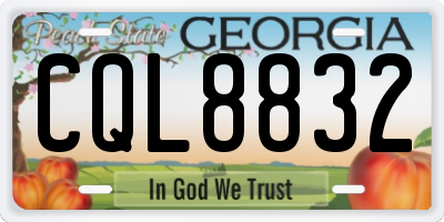 GA license plate CQL8832