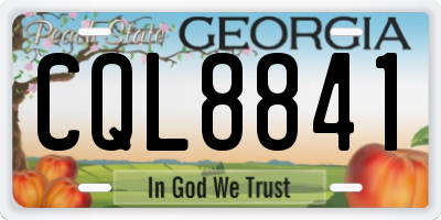GA license plate CQL8841