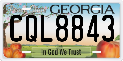 GA license plate CQL8843