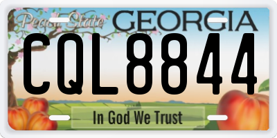 GA license plate CQL8844
