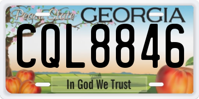 GA license plate CQL8846
